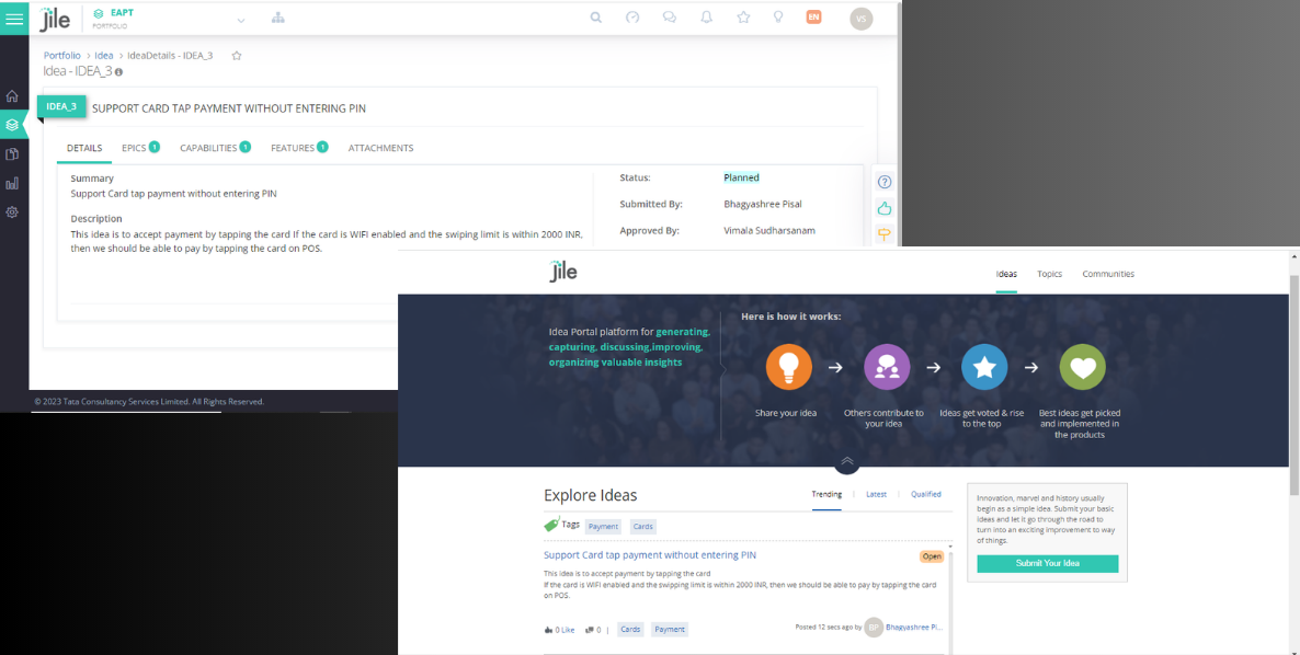 Idea Portal- a brand-new Idea management section